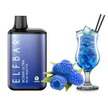 Elf Bar BC5000 ULTRA 5% Blue Razz Ice (Блакитна Малина Айс) 8222 фото