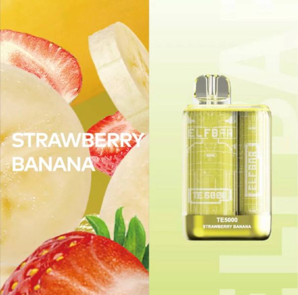 Elf Bar TE5000 5% Strawberry Banana ТЕ14 фото